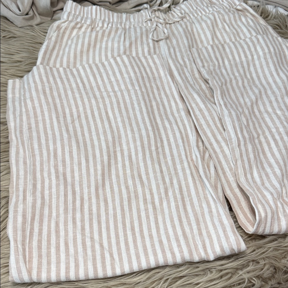 a new day Beige and White Striped Wide-Leg Pants - Picture 2 of 5